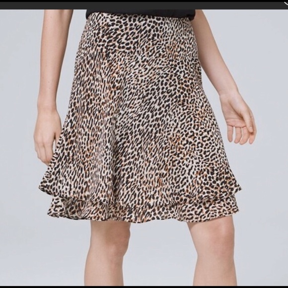 White House Black Market Dresses & Skirts - WHBM Leopard A-line skirt